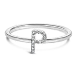 10K White Gold Diamond Accent Initial “A-Z” Ring-20 thumbnail 3