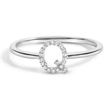 10K White Gold Diamond Accent Initial “A-Z” Ring-21 thumbnail 6
