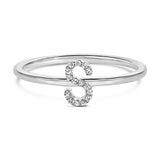10K White Gold Diamond Accent Initial “A-Z” Ring-23 thumbnail 12
