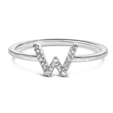 10K White Gold Diamond Accent Initial “A-Z” Ring-3 thumbnail 10