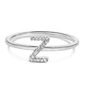 10K White Gold Diamond Accent Initial “A-Z” Ring-0