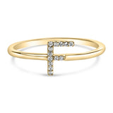 10K Yellow Gold Diamond Accent Initial “A-Z” Ring-10 thumbnail 3