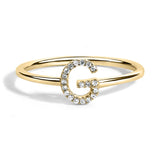 10K Yellow Gold Diamond Accent Initial “A-Z” Ring-11 thumbnail 6