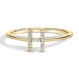 10K Yellow Gold Diamond Accent Initial “A-Z” Ring-12 thumbnail 9