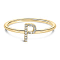 10K Yellow Gold Diamond Accent Initial “A-Z” Ring-20