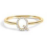 10K Yellow Gold Diamond Accent Initial “A-Z” Ring-21 thumbnail 4