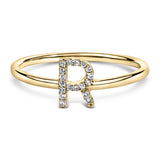 10K Yellow Gold Diamond Accent Initial “A-Z” Ring-22 thumbnail 7