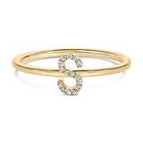 10K Yellow Gold Diamond Accent Initial “A-Z” Ring-23 thumbnail 10