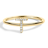 10K Yellow Gold Diamond Accent Initial “A-Z” Ring-24 thumbnail 13