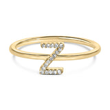 10K Yellow Gold Diamond Accent Initial “A-Z” Ring-0 thumbnail 2