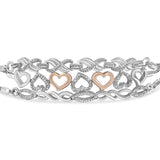 925 sterling silver 3 piece bolo bracelet set with diamond accent stones thumbnail 1