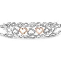 Sterling Silver Diamond Accent 3 Piece Adjustable Bolo Bracelet Set