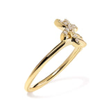 10K Yellow Gold 1/10 Cttw Diamond  Palm Tree Statement Ring (H-I Color, I1-I2 Clarity)-3 thumbnail 4