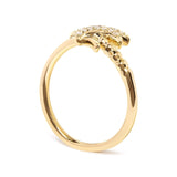 10K Yellow Gold 1/10 Cttw Diamond  Palm Tree Statement Ring (H-I Color, I1-I2 Clarity)-4 thumbnail 5