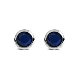 .925 Sterling Silver 6MM Bezel Set Created Gemstone Solitaire Stud Earrings-5 thumbnail 6