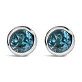 925 sterling silver ring with bezel set created gemstone solitaire