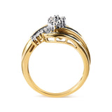 10K Yellow Gold 1/2 Cttw Diamond Pear Cluster and Swirl Ring (H-I Color, I1-I2 Clarity)-3 thumbnail 4