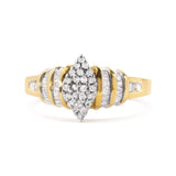 10K Yellow Gold 1/2 Cttw Diamond Pear Shaped Head and Multi Row Channel Set  Shank Ring (H-I Color, SI2-I1 Clarity)-3 thumbnail 4