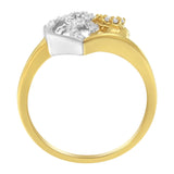 10K Two-Toned Gold Diamond Heart Shape Cluster Ring (1/6 Cttw, H-I Color, I1-I2 Clarity)-3 thumbnail 4