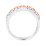 10K White and Rose Gold 1/3 Cttw Diamond Split Shank and Infinity Ribbon Band Ring (I-J Color, I1-I2 Clarity)-3 thumbnail 4