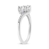 10K White Gold 1/4 Cttw Miracle Set Round Cut Diamond Two-Stone Ring (H-I Color, I2 Clarity)-4 thumbnail 5