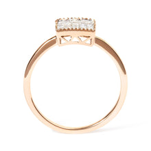 10K Rose Gold 1/3 Cttw Invisible Set Princess Cut Diamond Composite Square Shape Ring (H-I color, I1-I2 clarity)-3