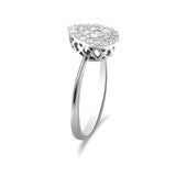 10K White Gold 3/8 Cttw Round-Cut Lab Grown Diamond Cluster Pear Promise Ring (G-H Color, VS2-SI1 Clarity)-3 thumbnail 4