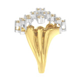 10K Yellow Gold Plated .925 Sterling Silver Diamond Cocktail Ring (1 1/2 Cttw, J-K Color, I1-I2 Clarity)-3 thumbnail 4