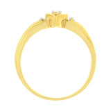 10KT Yellow Gold 1/20 cttw Diamond Triple Heart Diamond Ring (K-L, I1-I2)-3 thumbnail 4