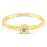 14K Yellow Gold Plated .925 Sterling Silver 1/20 Carat Diamond Square Cushion-Shaped Miracle Set Petite Fashion Promise Ring (J-K Color, I1-I2 Clarity)-3 thumbnail 4