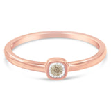 14K Rose Gold Plated .925 Sterling Silver 1/20 Carat Diamond Square Cushion-Shaped Miracle Set Petite Fashion Promise Ring (J-K Color, I1-I2 Clarity)-3 thumbnail 4