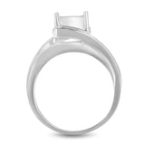10K White Gold 1/3 Cttw Invisible Set Princess-cut Diamond Cluster Bypass Ring (H-I Color, SI1-SI2 Clarity)-3 thumbnail 4