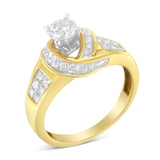 14K Two-Toned Gold Round, Baguette and Princess Cut Diamond Ring (1 1/8 Cttw, H-I Color, SI2-I1 Clarity)-3 thumbnail 4