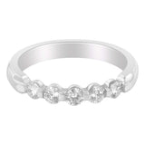 14K White Gold 1/2 cttw Diamond 5-Stone Band Ring (H-I Clarity, SI2-I1 Color)-3 thumbnail 4