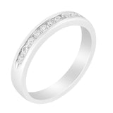 18K White Gold 1/4 Cttw Channel Set Brilliant Round-Cut Diamond Classic 11 Stone Wedding Band Ring (E-F Color, I1-I2 Clarity)-3 thumbnail 4