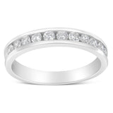 IGI Certified 1/2 Cttw Round Brilliant Cut Diamond 18K White Gold Channel Set Eternity Style Wedding Band Ring (H-I Color, I1-I2 Clarity)-3 thumbnail 4