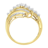10K Yellow Gold Round and Baguette Diamond-Cut Ring (1/2 Cttw, I-J Color, I1-I2 Clarity)-3 thumbnail 4