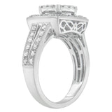 10K White Gold Diamond Cluster Ring (1 Cttw, H-I Color, SI2-I1 Clarity)-3 thumbnail 4