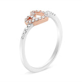 14K Rose Gold Plated and White .925 Sterling Silver 1/5 Cttw Round-Cut Diamond Open Heart Promise Ring (I-J Color, I2-I3 Clarity)-3 thumbnail 4