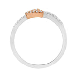 10K Rose Gold over .925 Sterling Silver 1/5 Cttw Diamond Two Tone Open Heart Promise or Fashion Ring (I-J Color, I2-I3 Clarity)-3 thumbnail 4