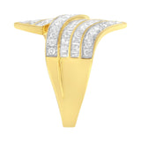 10K Yellow Gold Diamond Bypass Ring (1 1/7 Cttw, I-J Color, I1-I2 Clarity)-3 thumbnail 4