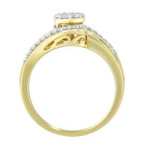 10K Yellow Gold Diamond Cluster Ring (1/2 Cttw, I-J Color, I2-I3 Clarity)-3 thumbnail 4