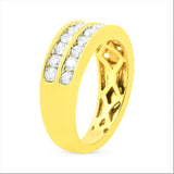 10K Yellow Gold Two-Row Diamond Band Ring (1 Cttw, J-K Color, I1-I2 Clarity)-3 thumbnail 4