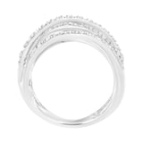 .925 Sterling Silver 1/4 Cttw Prong Set Round-Cut Diamond Bypass Ring (I-J Color, I1-I2 Clarity)-3 thumbnail 4