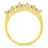 14K Yellow Gold Plated .925 Sterling Silver 1.0 Cttw Shared Prong-set Round Diamond 5 Stone Band Ring (J-K Color, I1-I2 Clarity)-3 thumbnail 4