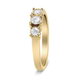 14K Yellow Gold Plated .925 Sterling Silver 1/4 Cttw Diamond 3 Stone Illusion Plate Ring (J-K Color, I1-I2 Clarity)-3 thumbnail 4