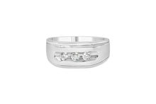 Men's .925 Sterling Silver 1/3 Cttw Diamond Channel Set 3 Stone Ring Band (I-J Color, I3 Clarity)-3
