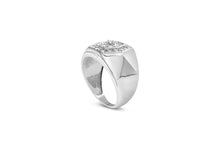 Men's .925 Sterling Silver 1/2 Cttw Multi-Diamond Hexagon Frame Ring (I-J Color, I3 Clarity)-3
