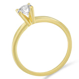 GIA Certified 14k Gold 1/2 Cttw Diamond Solitaire Engagement Ring (H Color, SI1 Clarity)-3 thumbnail 4