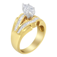 14KT Two-Toned Gold Diamond Cocktail Ring (1 cttw, H-I Color, SI1-SI2 Clarity)